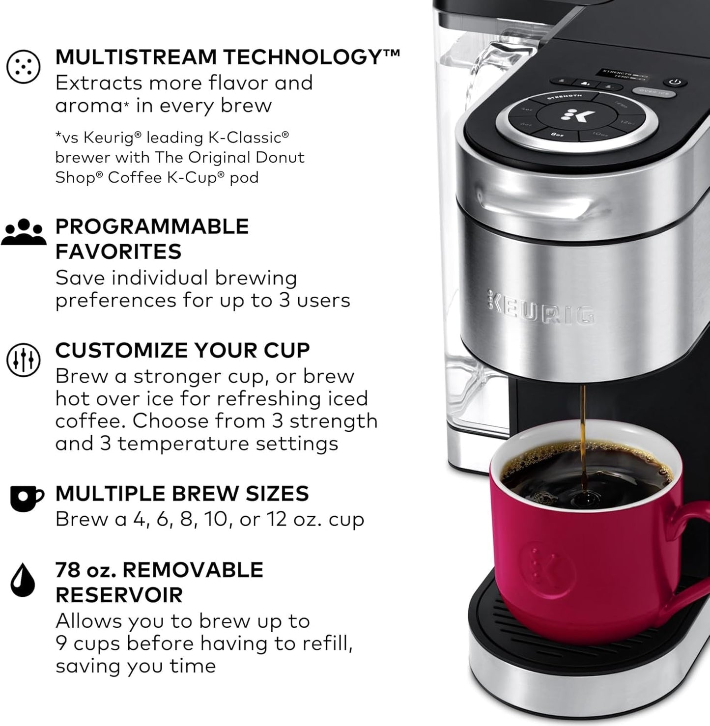 Keurig K-Supreme Single Serve K-Cup Pod Coffee Maker, Multistream Technology